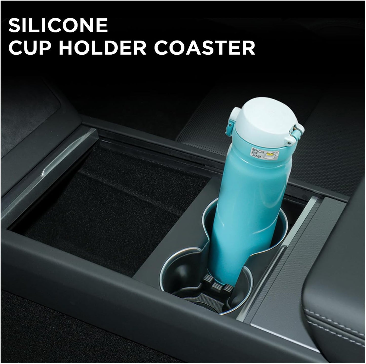 Cup Holder for Tesla 2024 Model 3 Highland Center Console Accessories Slot Slip Limit Clip Water Cup Holder Coaster Insert TPE