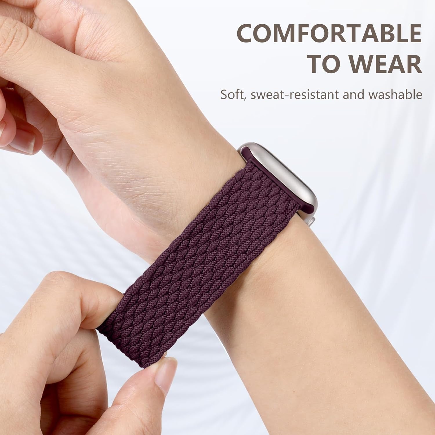 Braided Solo Loop Compatible with Apple Watch Band 38Mm 40Mm 41Mm 42Mm 44Mm 45Mm 49Mm for Women Men,Stretchy Nylon Sport Elastic Strap for Iwatch Bands Series 9 8 7 6 5 4 3 2 1 SE Ultra/Ultra 2