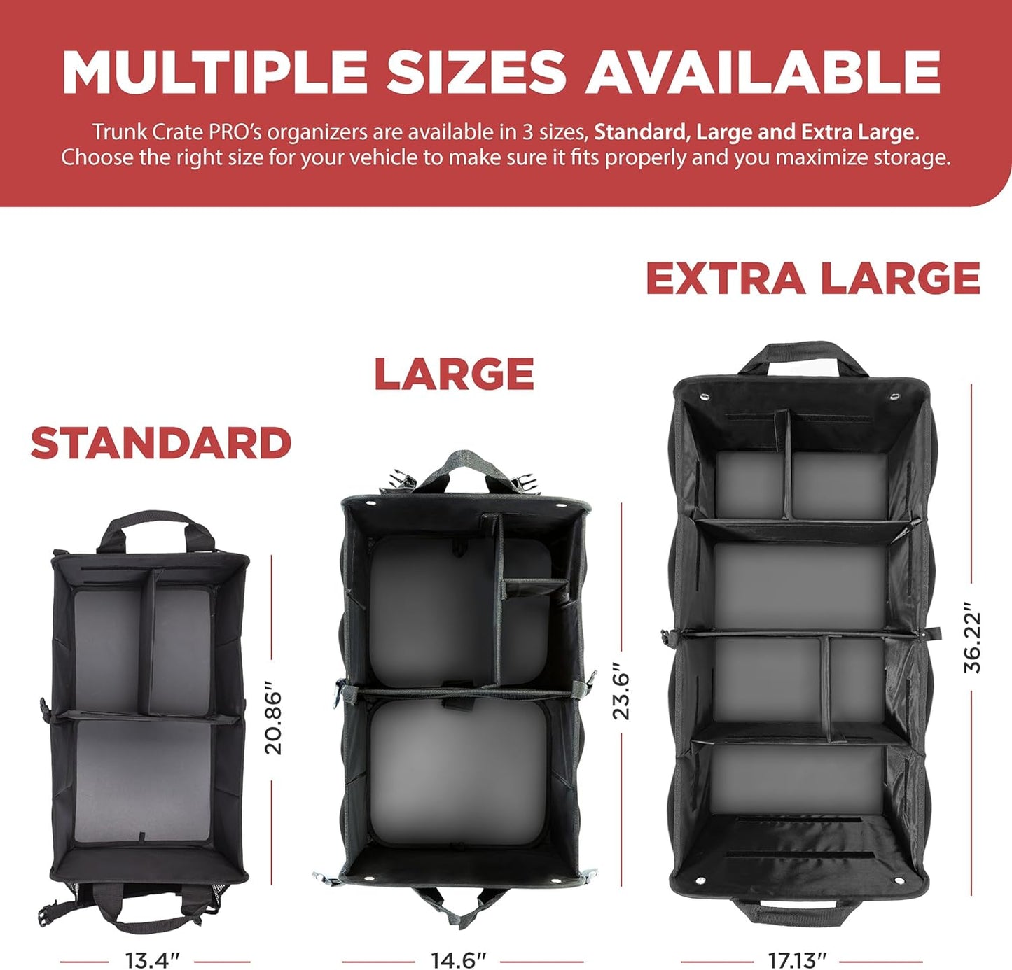 Truck Bed Organizer | Trunk Organizer for SUV, Truck, Car | Extra Large Premium Expandable Compartments Lightweight Foldable Cargo Organizer, | Suv and Truck Organizer for Heavy Loads