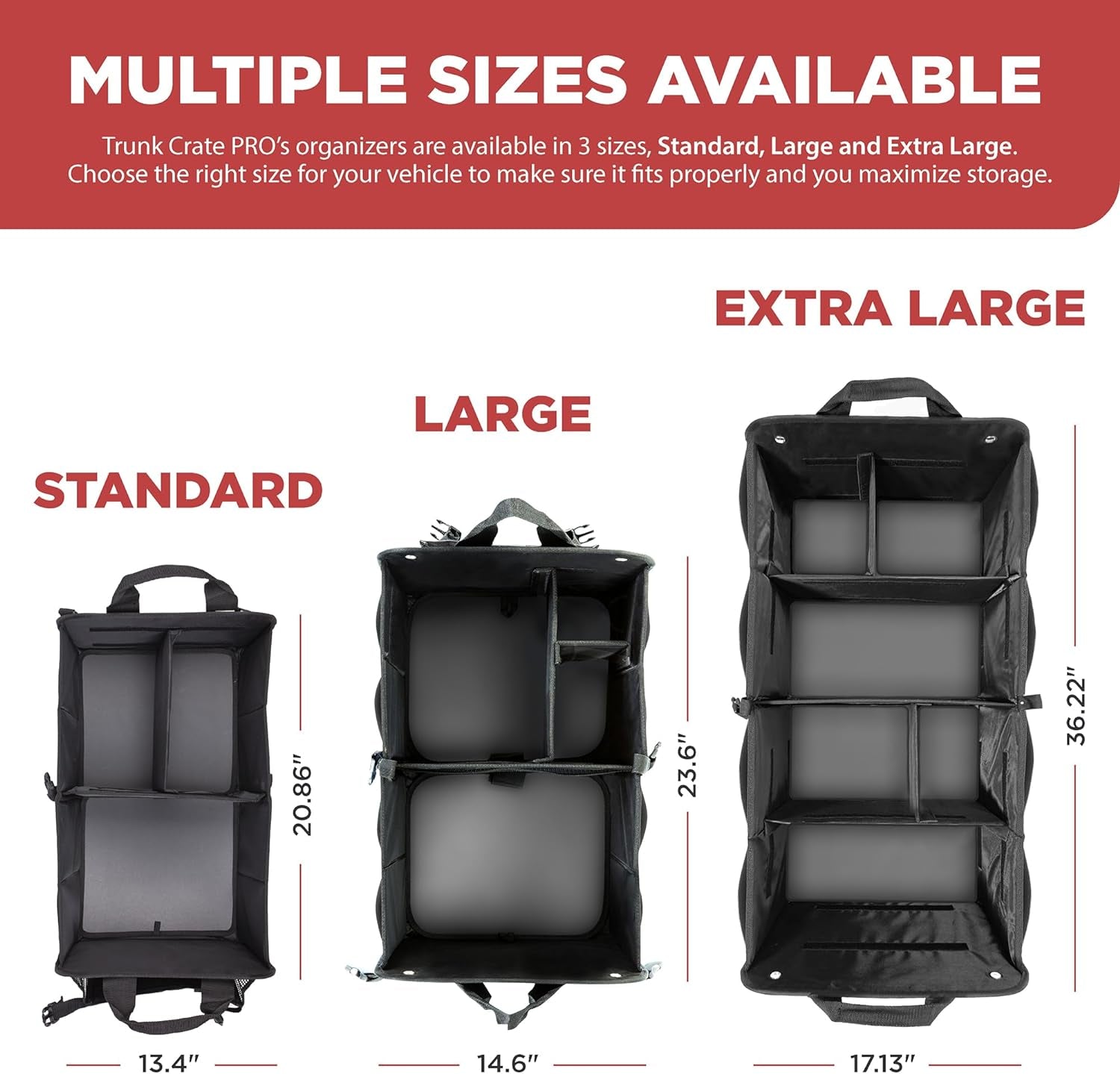 Truck Bed Organizer | Trunk Organizer for SUV, Truck, Car | Extra Large Premium Expandable Compartments Lightweight Foldable Cargo Organizer, | Suv and Truck Organizer for Heavy Loads