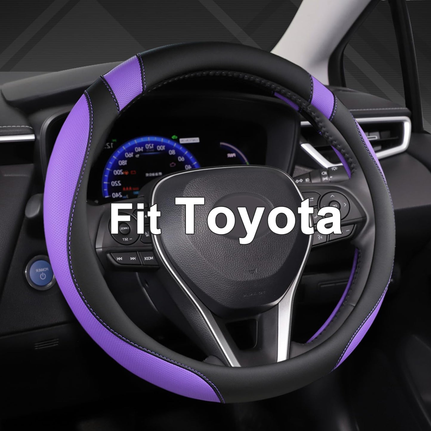 Customized Auto Car Steering Wheel Cover for Toyota (Black)