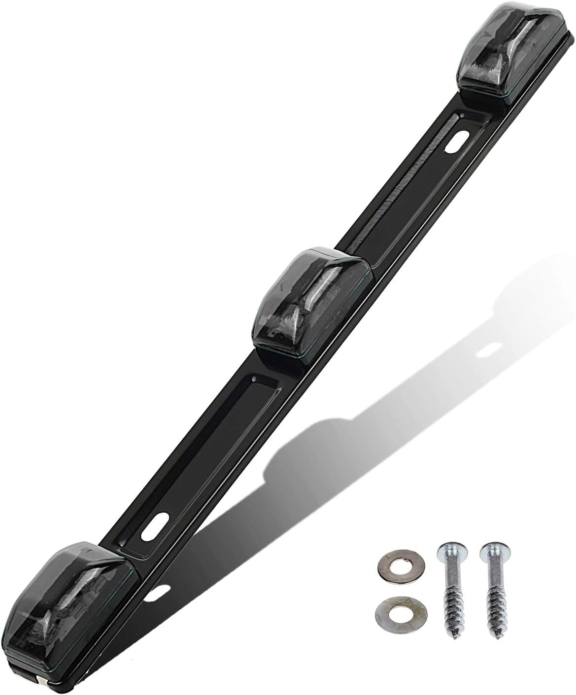 Red Clearance ID BAR Marker Light 3 Light 9 LED Trailer Sealed Stainless Steel, [DOT Approved] Sealed 3-Light Truck and Trailer Identification LED Light Bar Red Led Strip W/Black Base