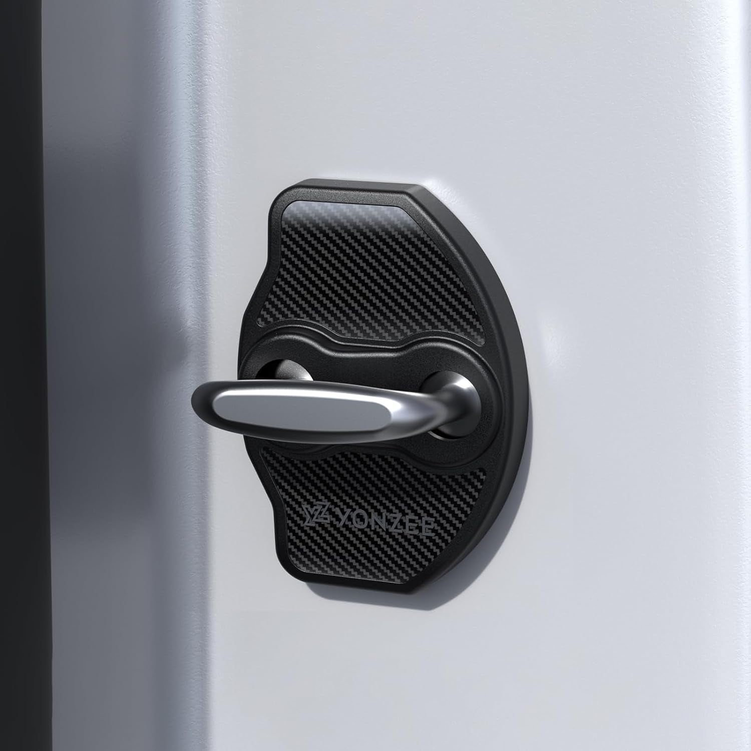 Door Striker Covers and Hinge Covers for Tesla Model Y Accessories 2024 2023 2022 2021(Carbon Fiber Edition)