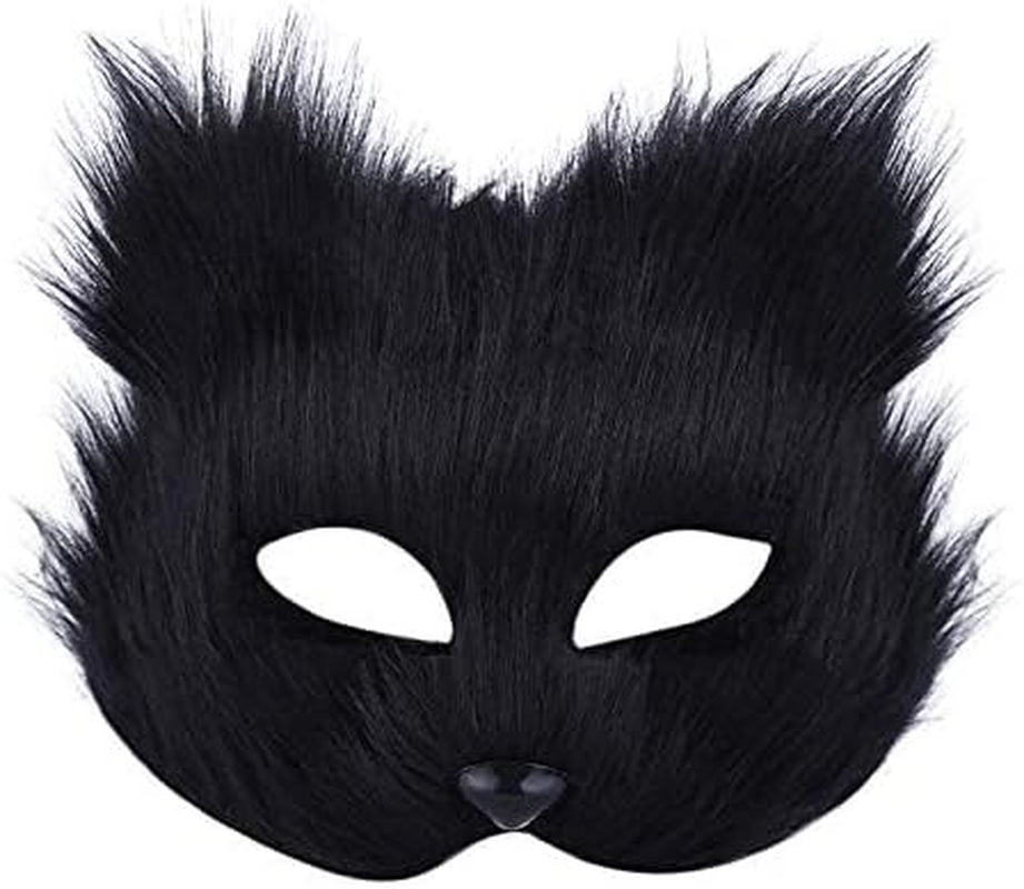 Mask Halloween Fox Mask Cosplay Costume Half Face Animal Furry Party Christmas Eye Cat Masks Easter Half-Face Masks