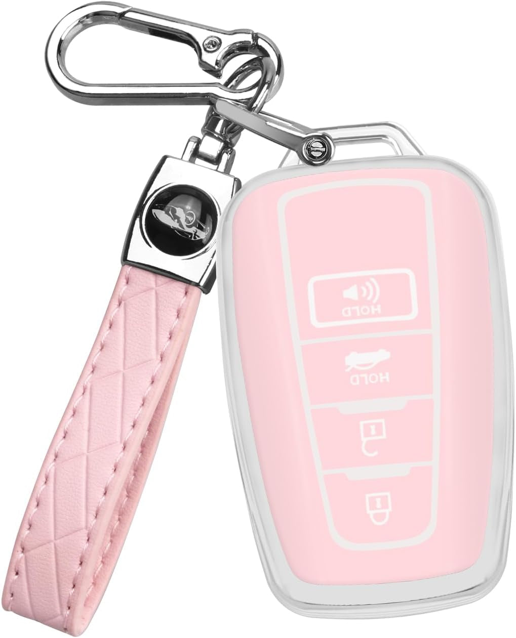 for Toyota Key Fob Cover with Keychain Suitable for Highlander RAV4 Camry Avalon C-HR Corolla GT86 Premium TPU Key Fob Case (Style 2-Blue)