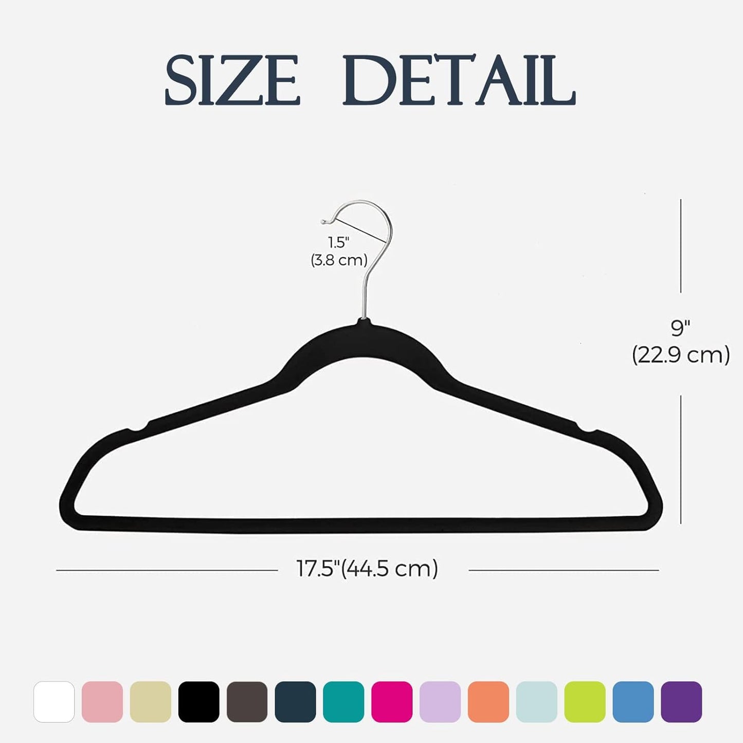 Black Velvet Hangers 60 Pack, Non Slip Clothes Felt Hanger Heavy Duty for Coat, Premium Slim Space Saving Suit Hangers for Closet Organizer, 360° Rotating Silver Hook