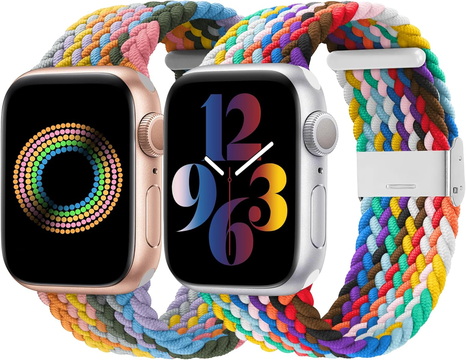 Compatible with Apple Watch Bands 44Mm 40Mm 38Mm 42Mm 41Mm 45Mm 46Mm 49Mm, Iwatch Bands Women Men,Adjustable Braided Solo Loop Elastic Sport Band for Iwatch Ultra SE Series 10/9/8/7/6/5/4