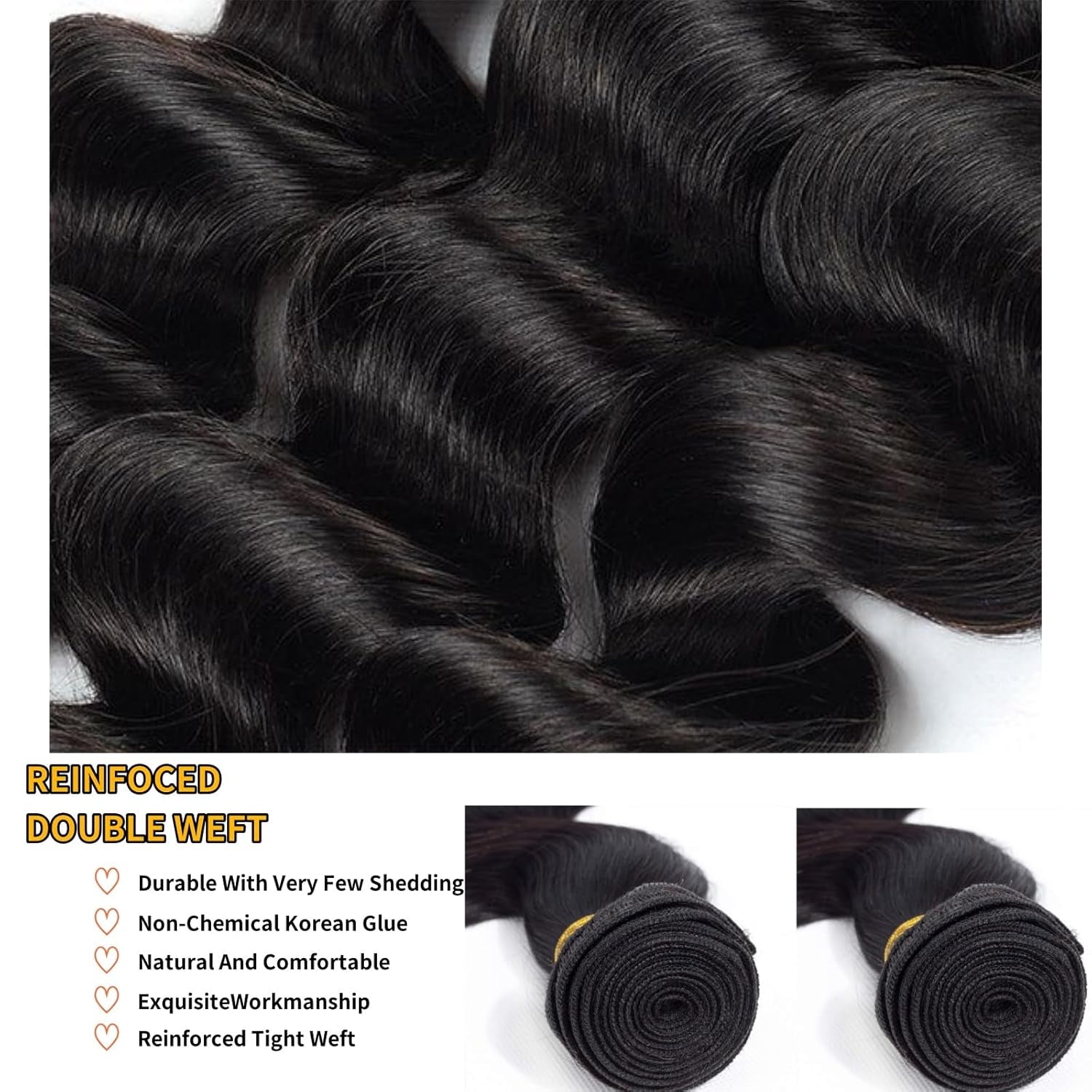 Human Hair Bundles 18 20 22 Inch Body Wave Bundles Human Hair 100% Unprocessed 12A Brazilian Virgin Hair Weave 3 Bundles Human Hair Extensions for Black Woman