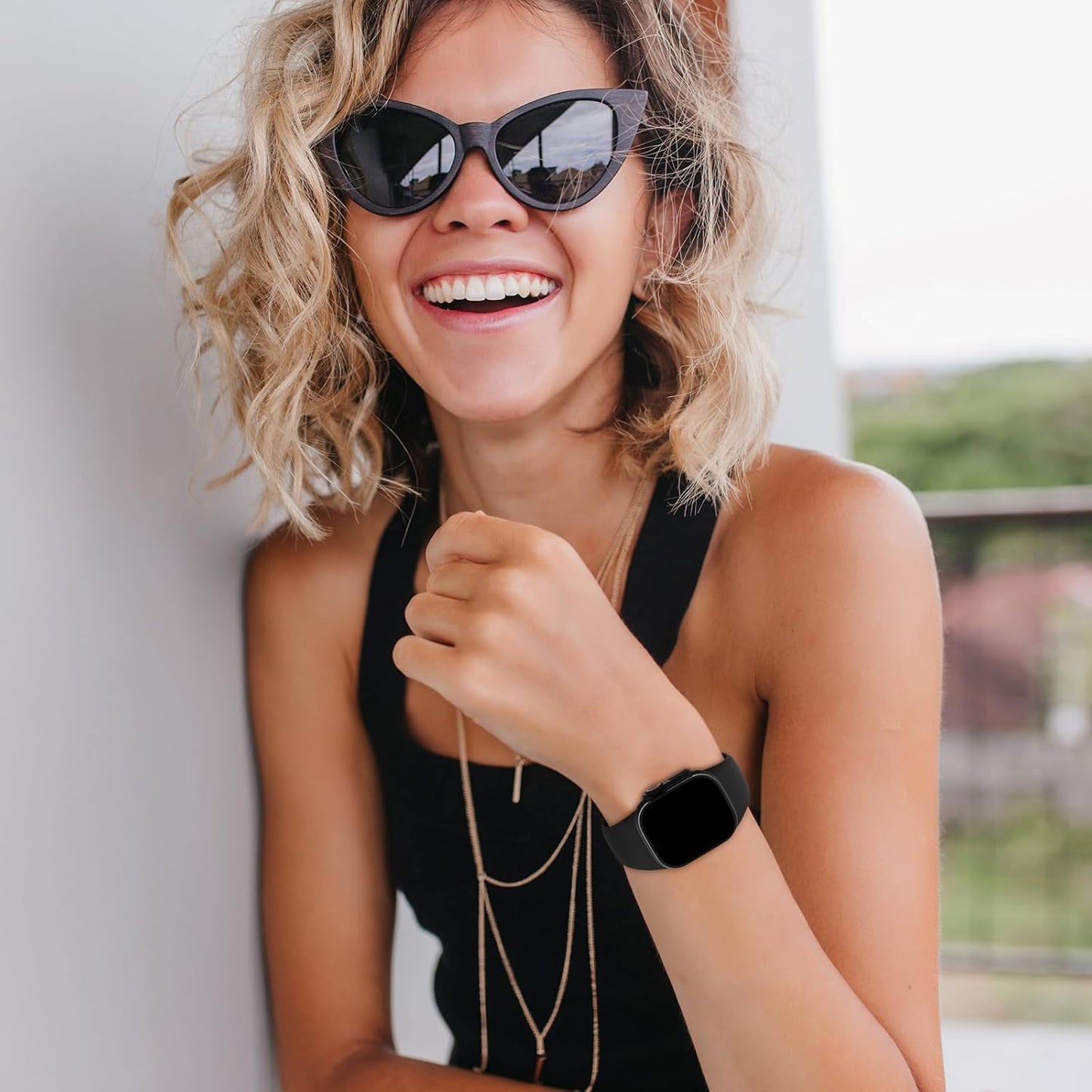 Sport Bands Compatible with Apple Watch 38Mm 40Mm 41Mm 42Mm 44Mm 45Mm 49Mm, Soft Silicone Replacement Waterproof Strap Wristband for Iwatch Series Ultra 9/8/7/6/5/4/3/2/1 SE Women Men, Black