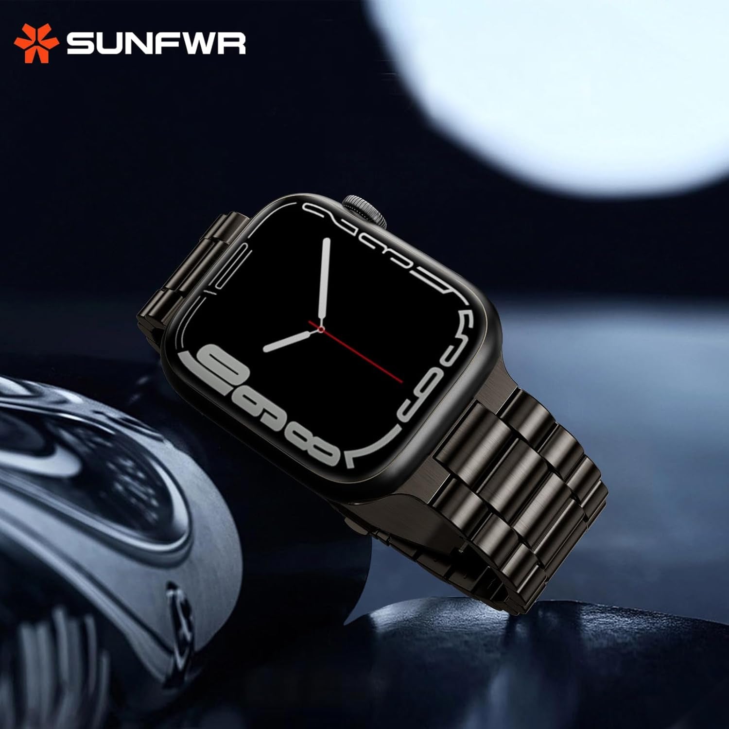 Compatible with Apple Watch Band 41Mm 40Mm 38Mm for Women Men, Stainless Steel Metal Iwatch Band with Case for Apple Watch Series 9/8/7/6/5/4/3/2/1/SE/SE2 (Gun Color, 38Mm/40Mm/41Mm)