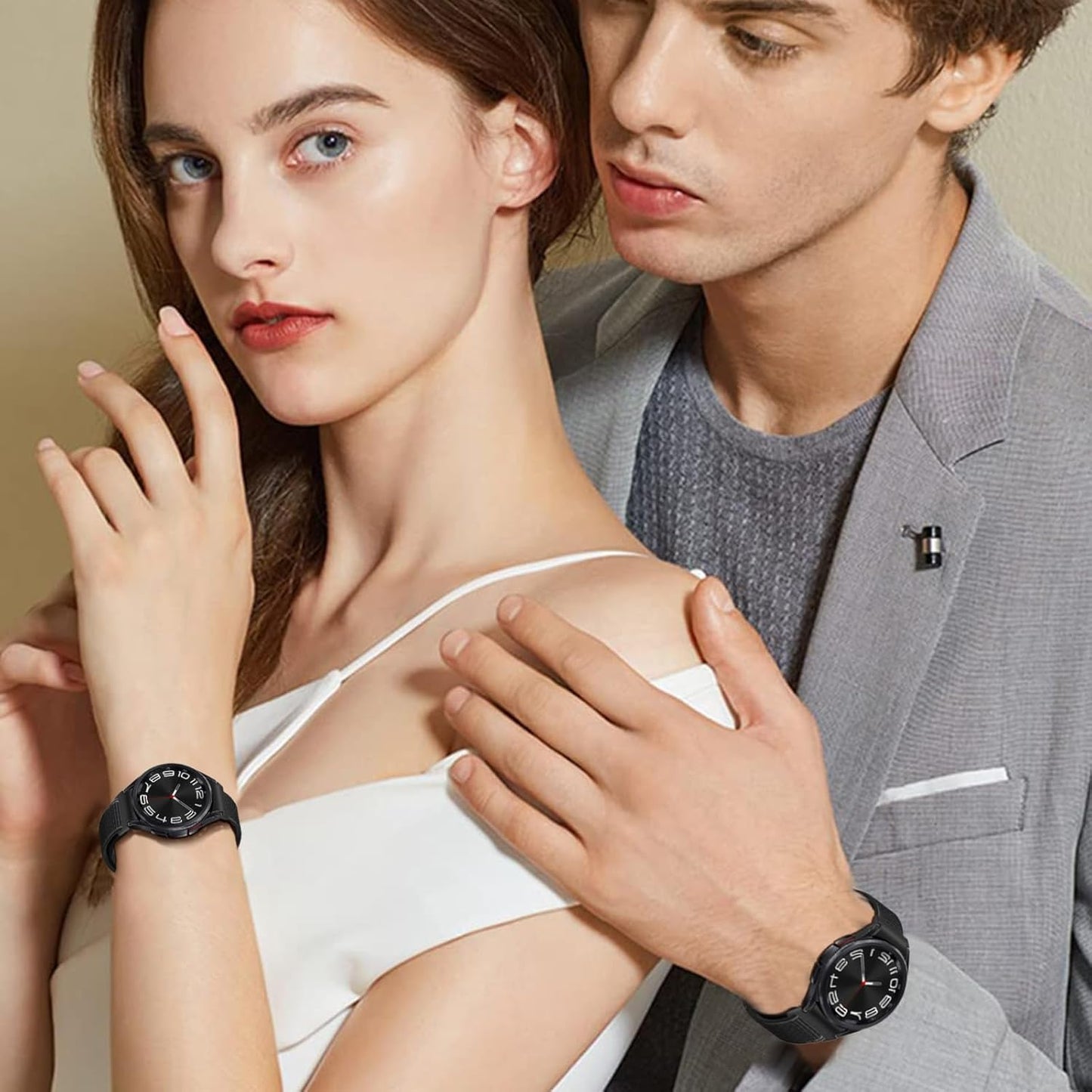 One Click No Gap Nylon Band Compatible with Samsung Galaxy Watch 7 FE 6 5 4 40Mm 44Mm/Galaxy Watch 6 Classic Band 47Mm 43Mm/Watch 5 Pro 45Mm/4 Classic 42Mm 46Mm, Breathable Sport Loop Strap Women Men