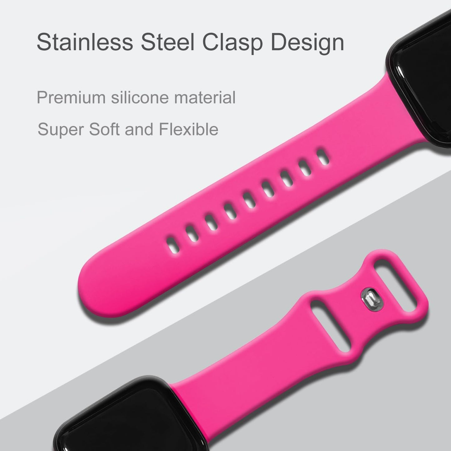 Sport Bands Compatible with Apple Watch 38Mm 40Mm 41Mm 42Mm 44Mm 45Mm 49Mm, Soft Silicone Replacement Sport Accessory Strap Wristband for Iwatch Series Ultra 9 8 7 6 5 4 3 2 1 SE Women Men