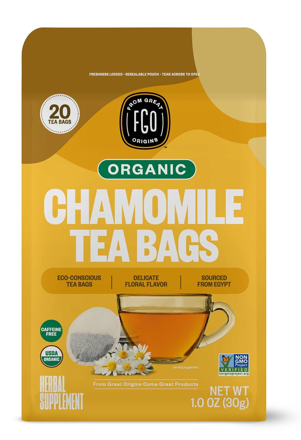 Organic Tulsi Holy Basil Tea, 100 Count, Eco-Conscious Herbal Tea Bags, Resealable Bag, Caffeine Free, Packaging May Vary (Pack of 1) TLBH