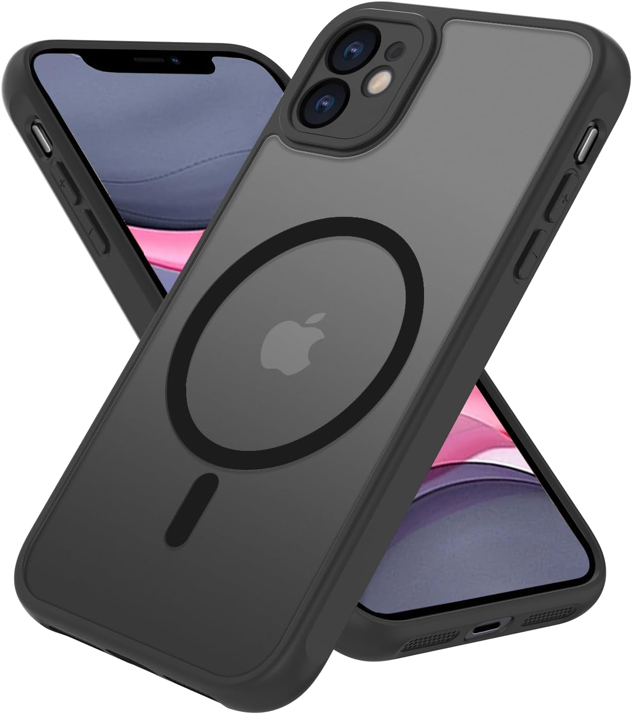 2025 New Magnetic for Iphone 16E Case,Compatible with Magsafe,Military Grade Drop Tested, Shockproof Matte Translucent Hard Back Slim Protective Case.Black Magnetic Circle.