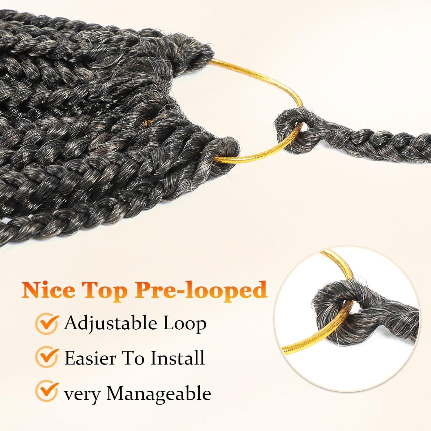 Goddess Box Braids Crochet Hair 10 Inch Boho Crochet Box Braids with Curly Ends, 9 Packs Bohomian Box Braids Crochet Hair for Black Women Pre Looped Box Braids Crochet Hair (10Inch 9 Packs,T27)