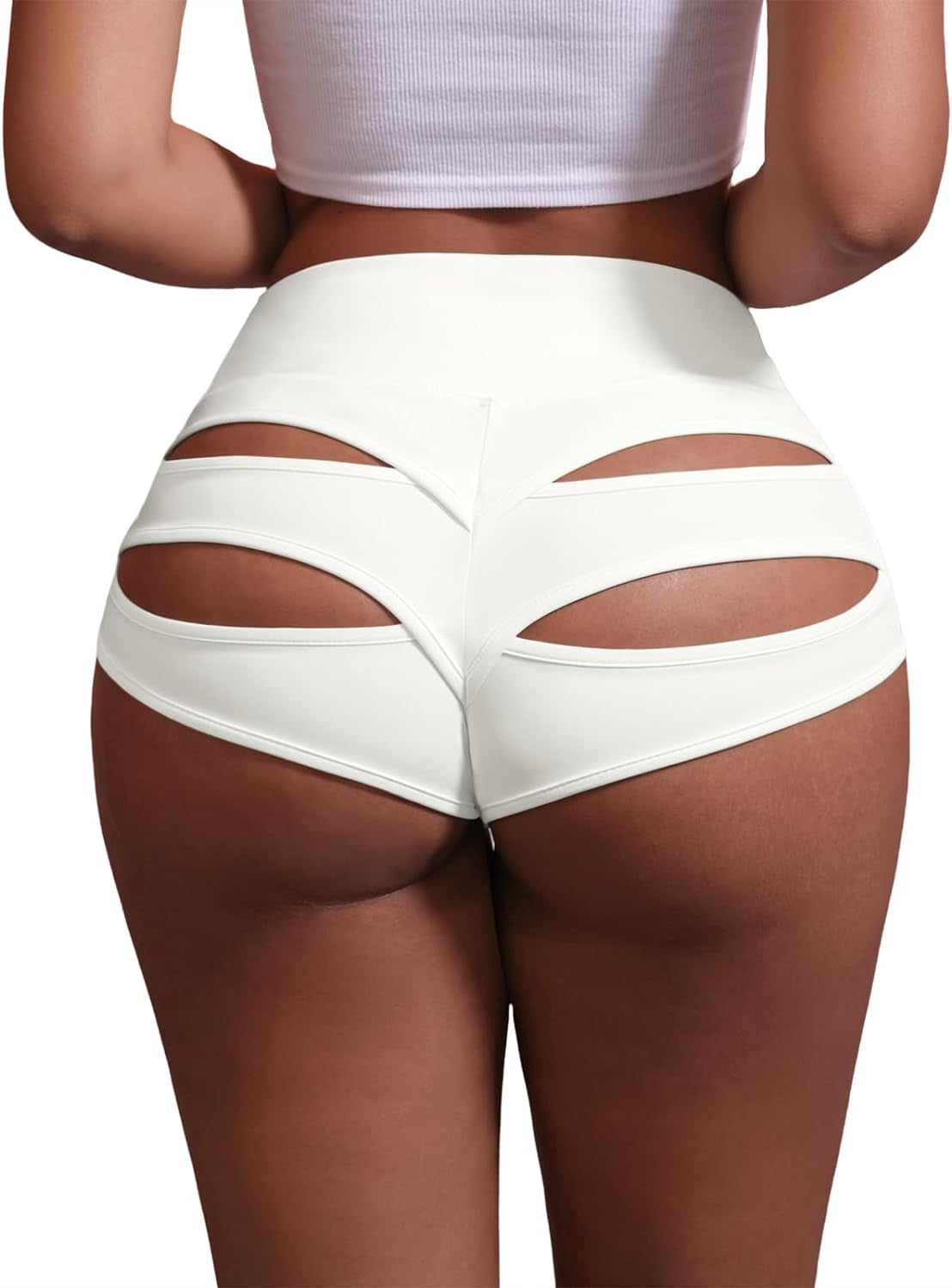 Booty Shorts for Women High Waist Cut Out Dance Hot Pants Butt Lifting Leggings