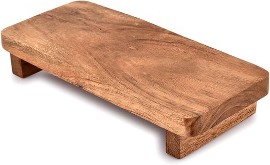 Display Stands Acacia Wood Modern Farmhouse Décor Displays Decorations for Rustic Home and Kitchen Décor (9" X 4" X 1.5")