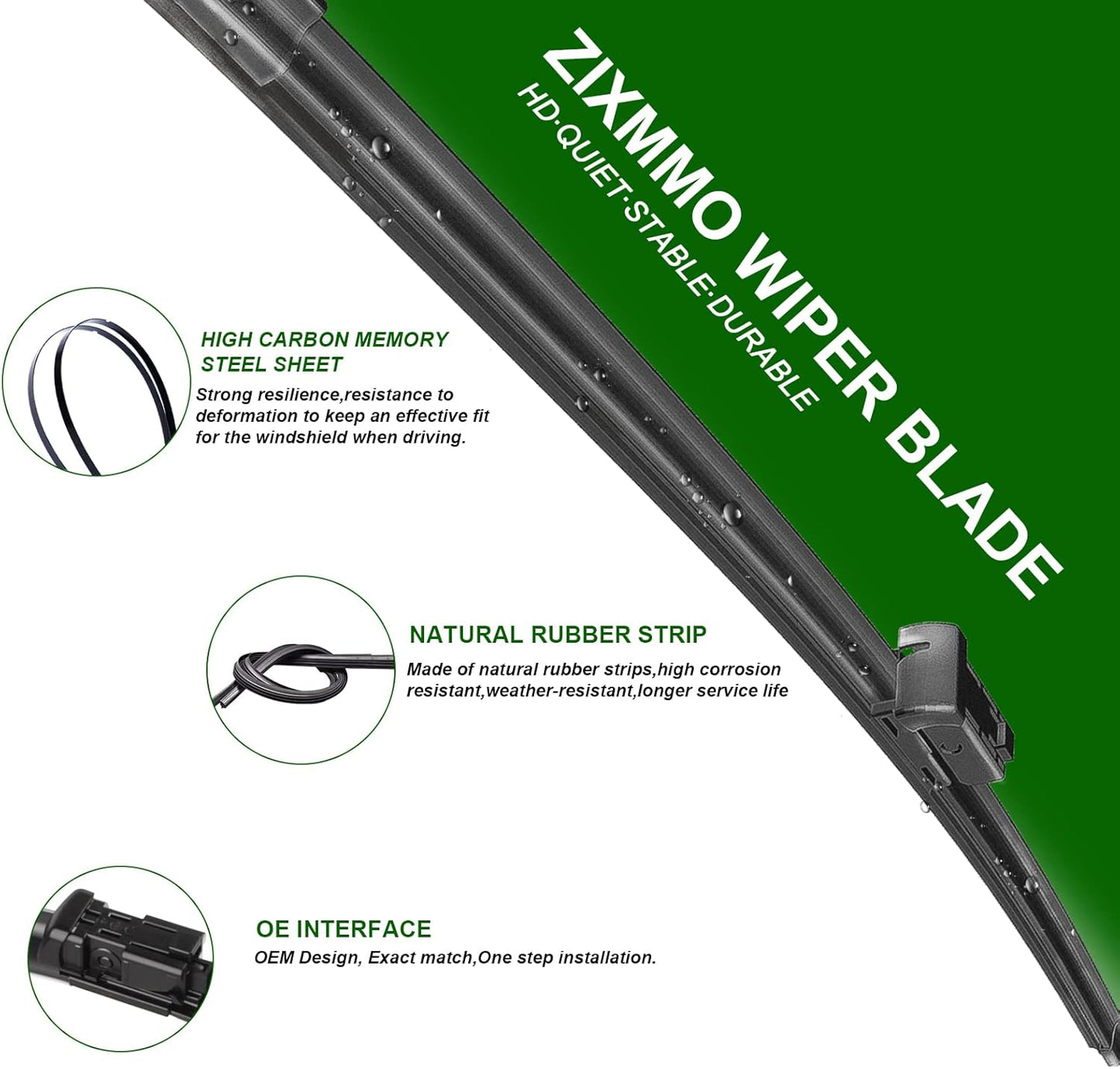 2 Factory Wiper Blades Replacement for Tesla Model 3 2017-2021 & Model Y 2020-2021 Original Equipment Windshield Wiper Blades Set 26"+19" (Set of 2) Top Lock