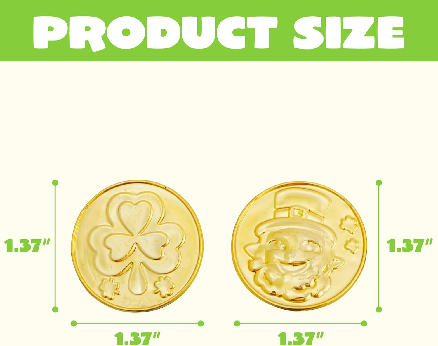 120 Pcs St. Patrick’S Day Gold Coins, Plastic Gold Coins Bulk with Shamrock, Leprechaun, Cauldron & Hat Patterns, St Patricks Accessories Games Gifts Decorations, Party Favors & Party Supplies