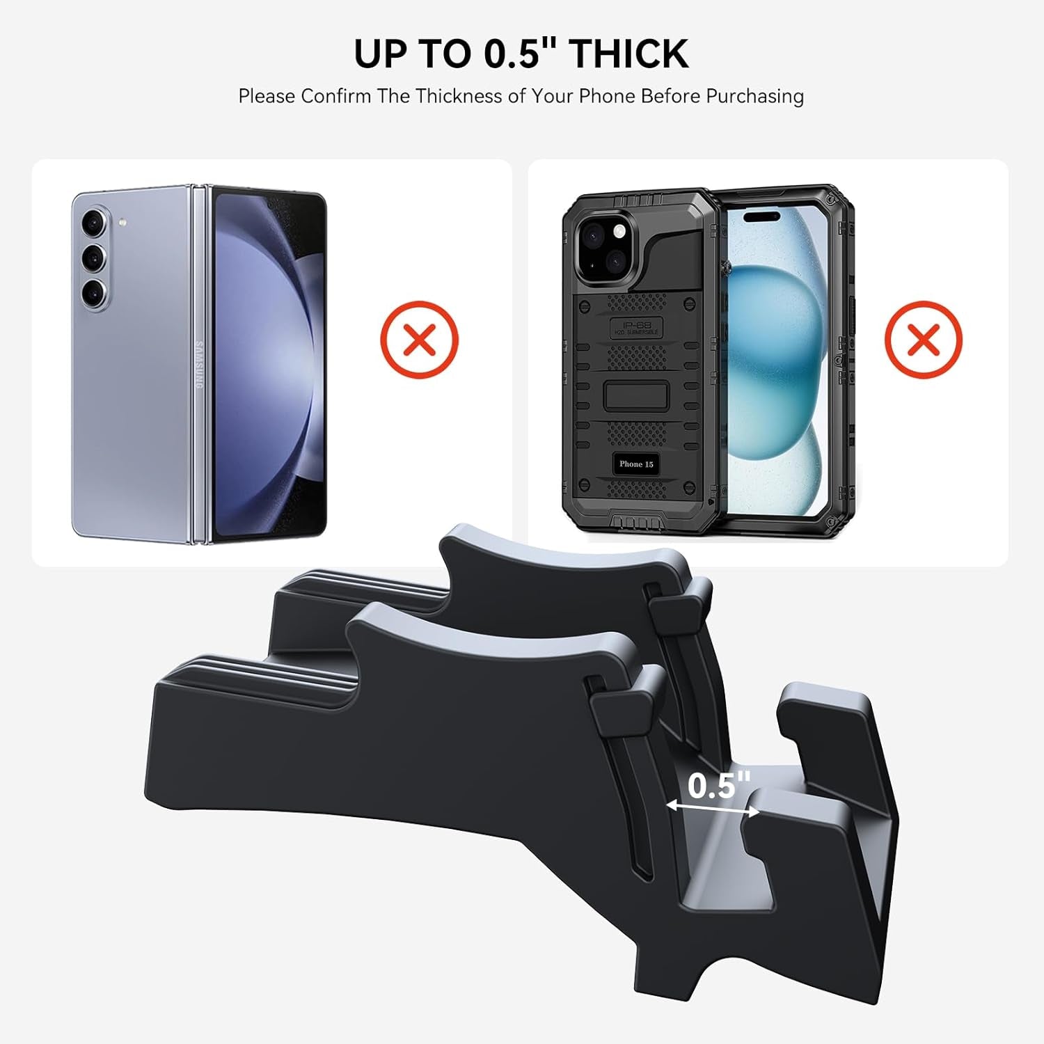 Silicone Phone Mount Holder for Tesla 2017-2023 Model 3 and 2020-2024 Model Y Dashboard Windshield Air Vent Hands Free Cell Phone Mount for Iphone Android Smartphone(Not Fit 2024 Model 3)