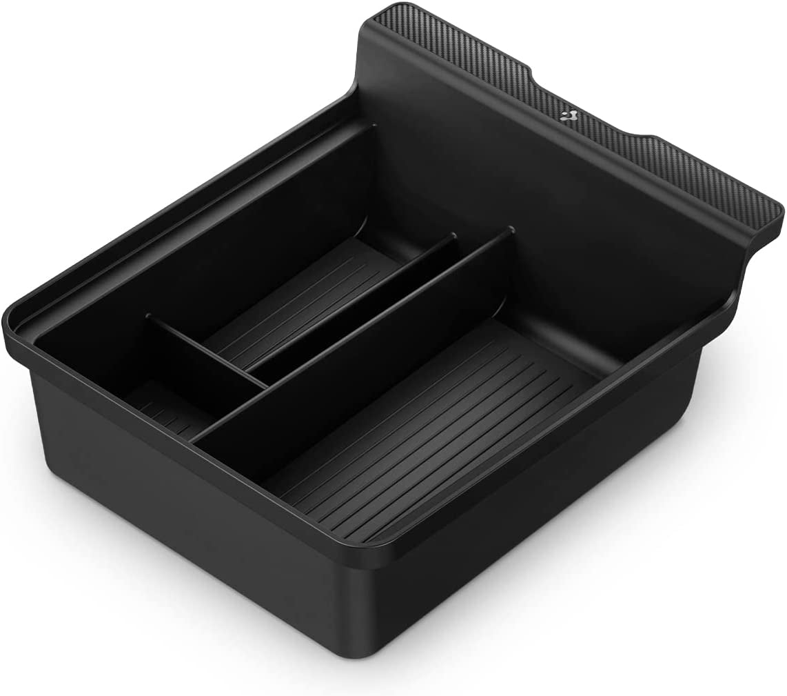 Center Console Organizer Tray(Carbon Edition) Designed for Tesla Model 3/Y with Smooth Slide Technology 2024/2023/2022 [Not Compatible with Model 3 2024]