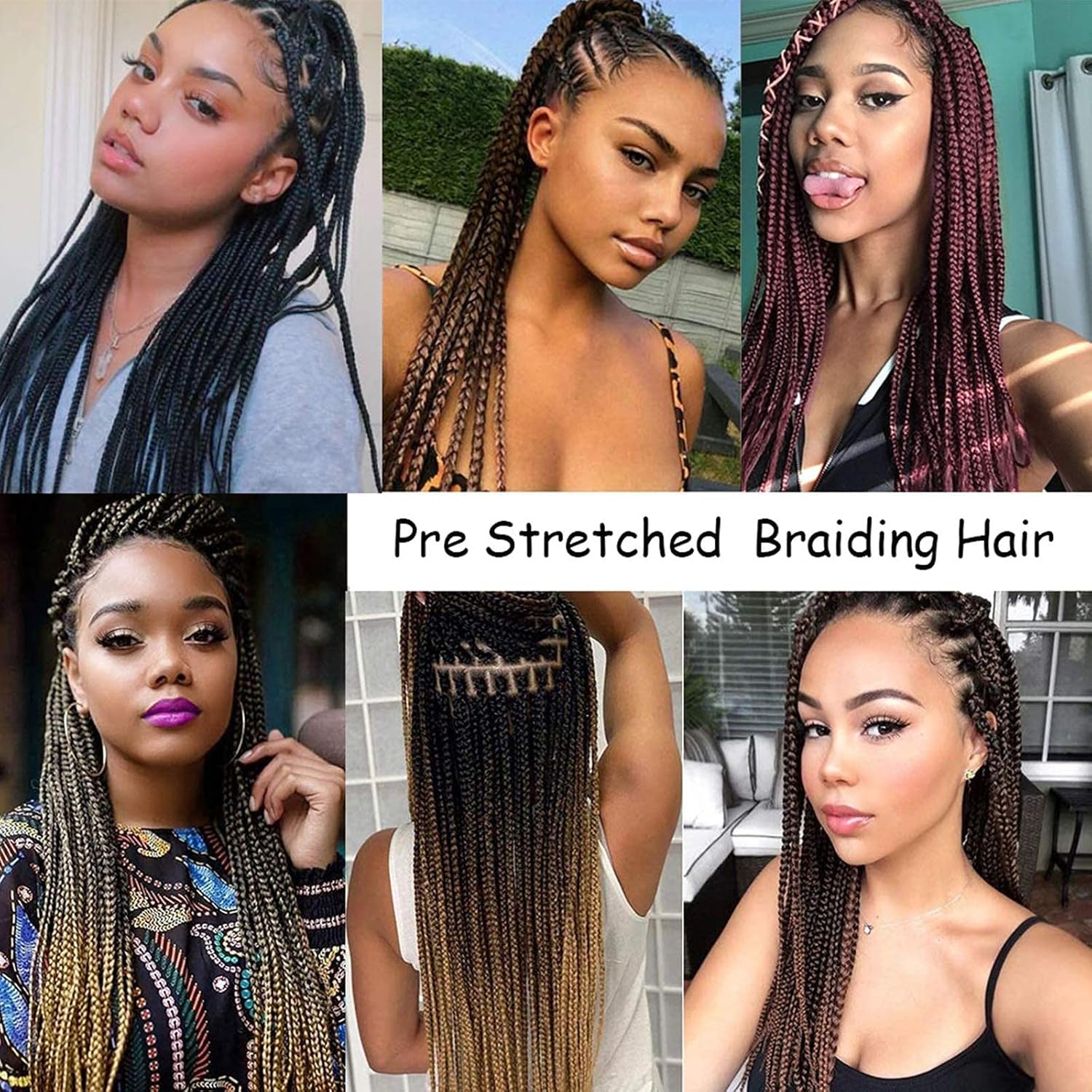 Pre Stretched Braiding Hair Ombre 30 Inch 8 Packs Synthetic Crochet Braids Hot Water Setting Professional Soft Yaki Texture Synthetic Hair Extensions(1B/30/27)
