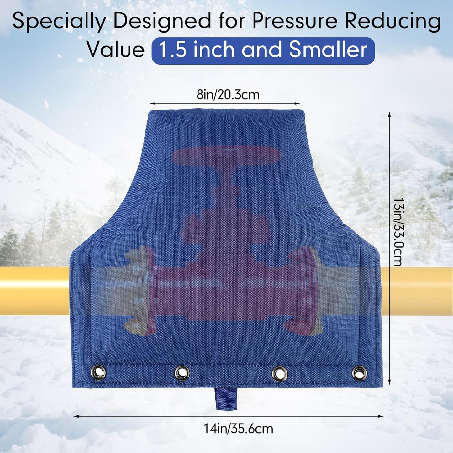 Backflow Preventer Cover Insulated Pouch with 2Pcs Pipe Insulation Tape Water Pipe Insulation Wrap Backflow Valve Cover for Winter Pipe Freeze Protection Severe Snow Intense Sun(Blue)