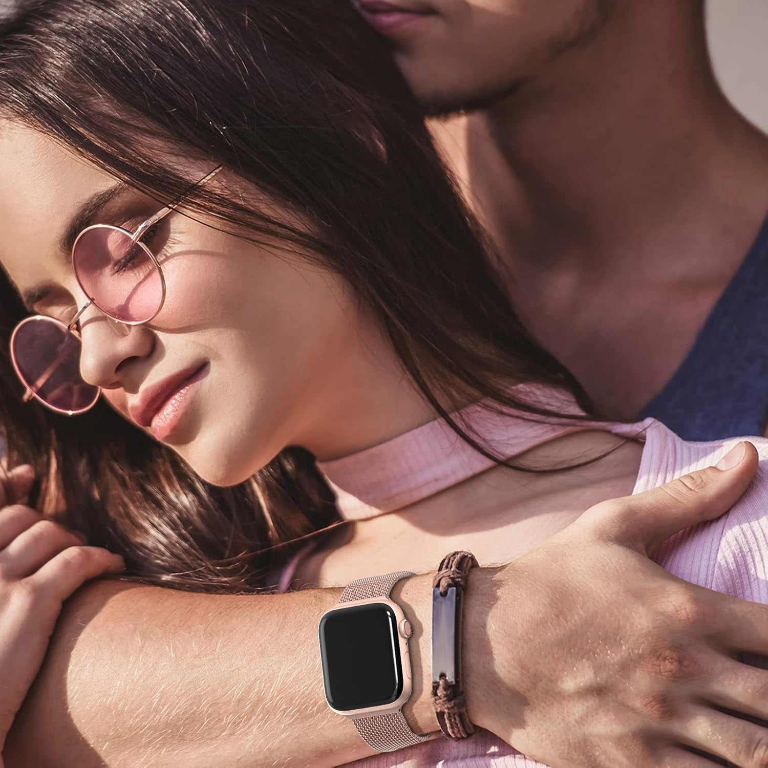 Compatible with Apple Watch Band 42Mm 44Mm 45Mm 38Mm 40Mm 41Mm,Stainless Steel Mesh Loop Magnetic Clasp Bands for Iwatch Series 9 8 SE 7 6 5 4 3 2 1 Women Men-41Mm/40Mm/38Mm Champagme Gold