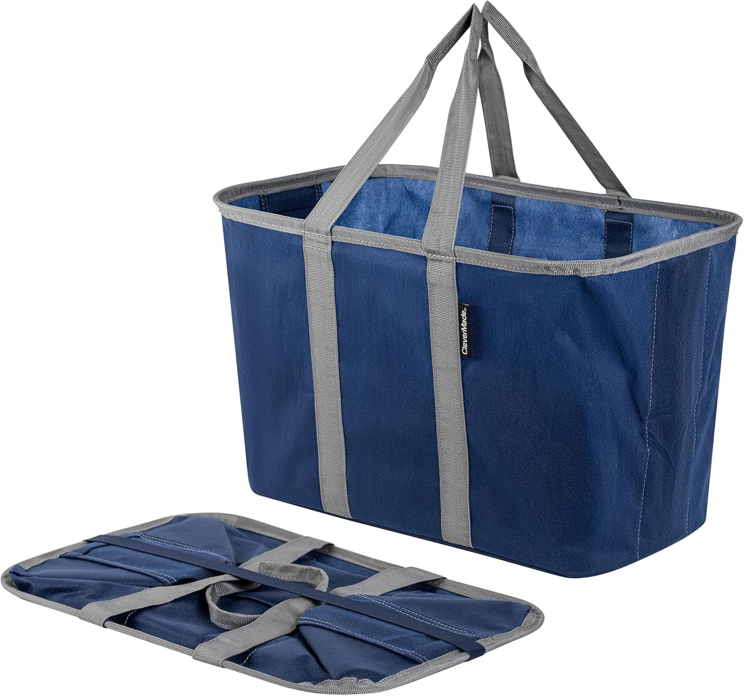 Ecobasket 30 Liter Reusable Tote Bag with Reinforced Bottom: Collapsible Grocery Shopping Basket
