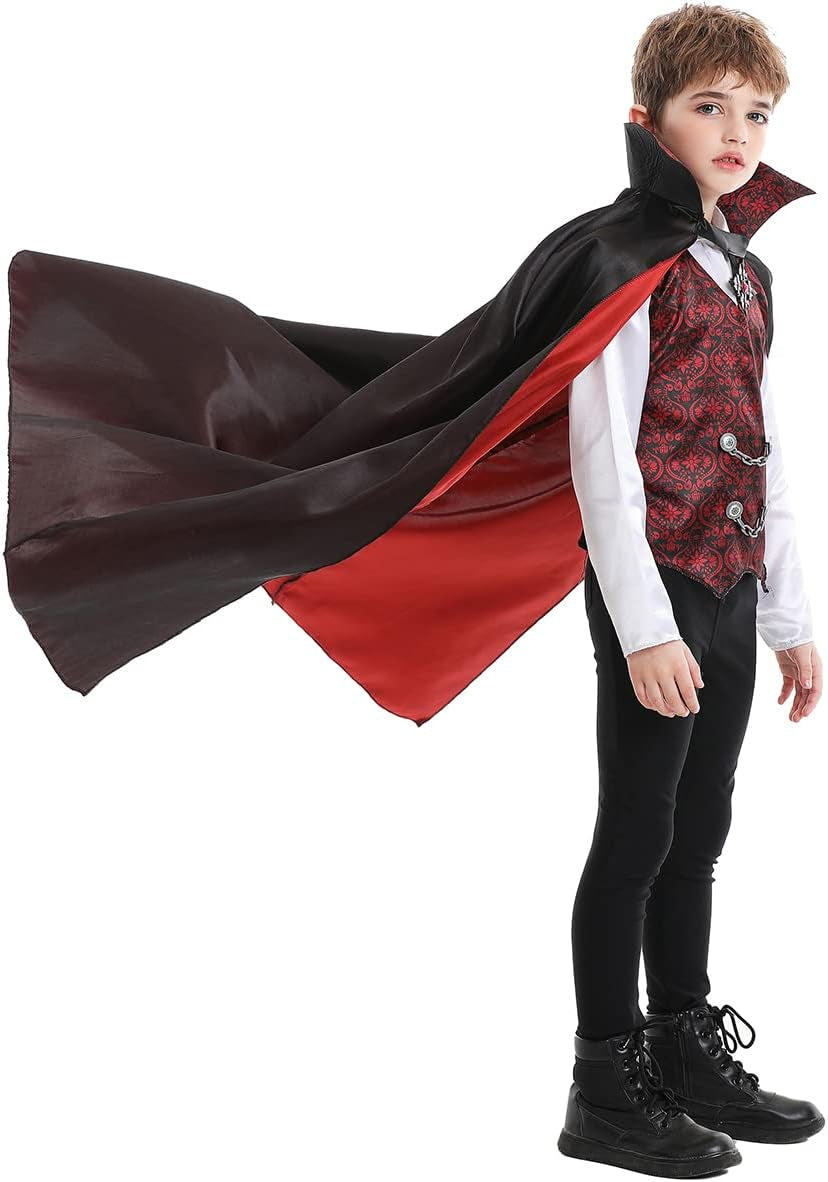 Halloween Classic Vampire Costume Includes Cape and Shirt for Child