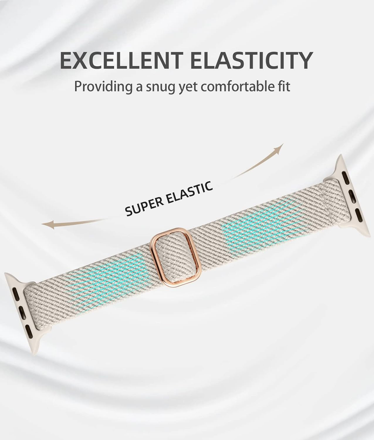 Compatible with Apple Watch Band 40Mm 38Mm 41Mm Iwatch Bands SE Series 8 7 6 5 4 3 2 1 for Women Men, 6 Pack Slim Stretchy Solo Loop Adjustable Thin Nylon Elastic Strap, 38 40 41 Mm, F