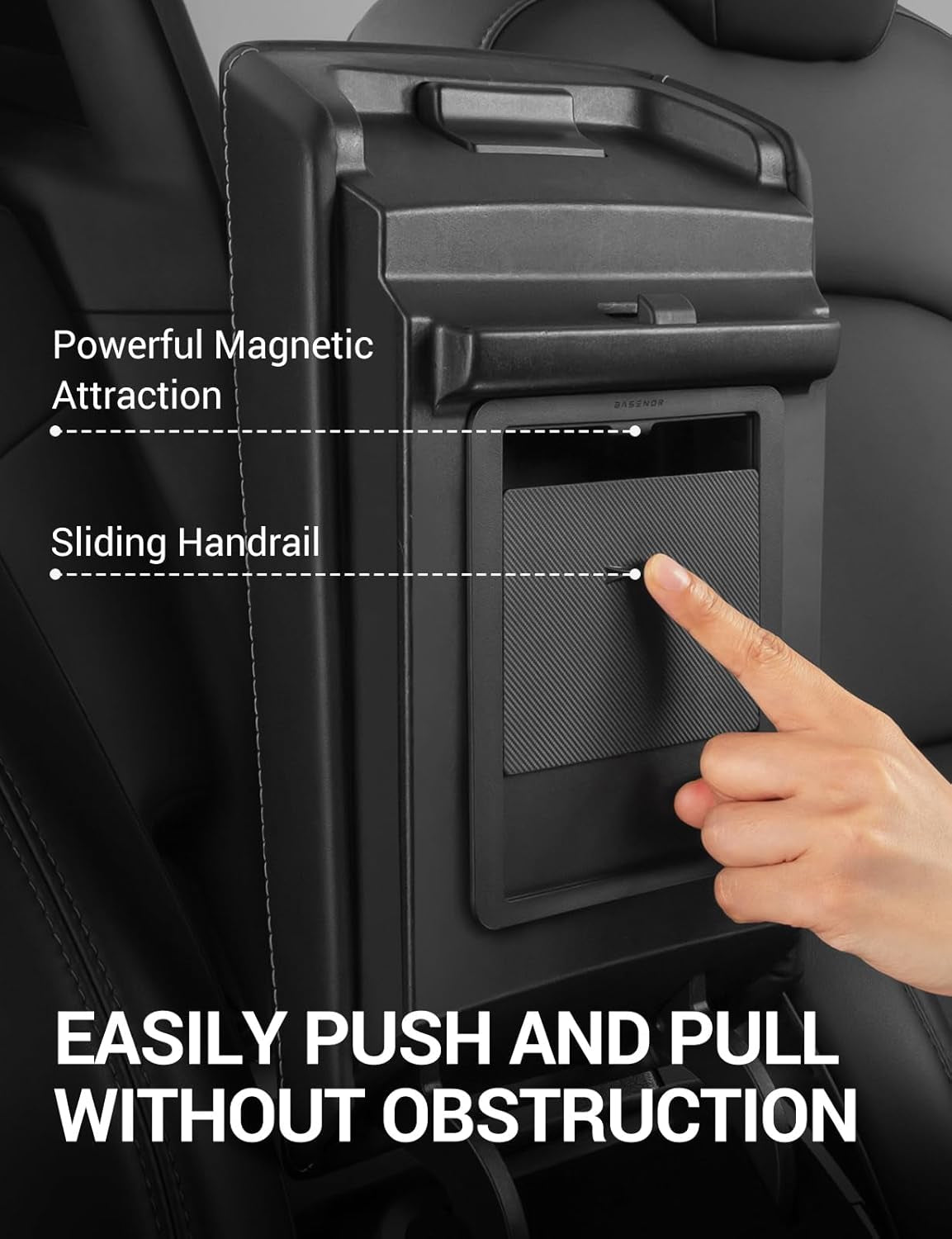 Upgraded Tesla Model 3 Model Y Armrest Hidden Storage Box [Powerful Magnetic] Center Console Secret Compartment Accessories for 2017-2023 Model 3 2020-2024 Model Y