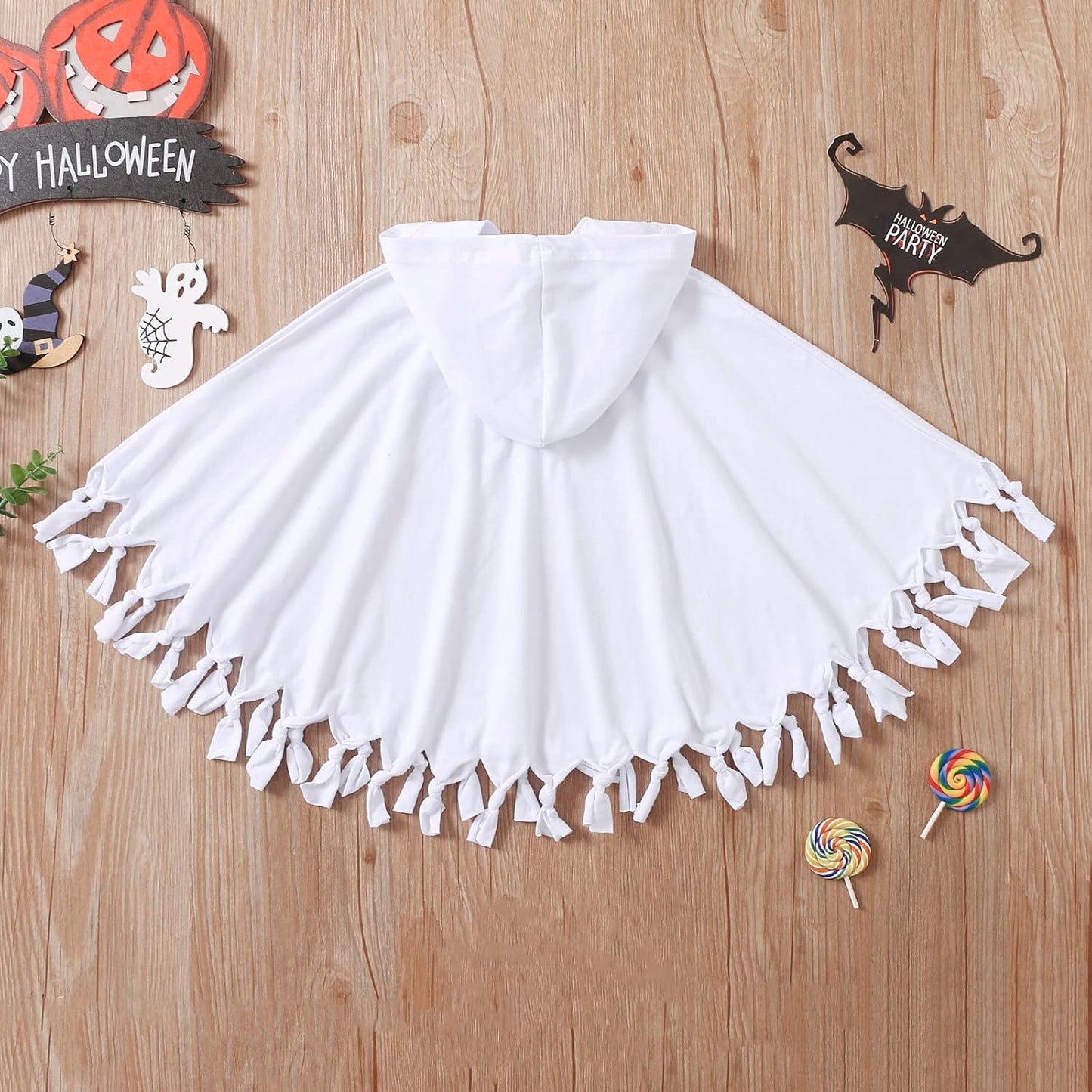 Halloween Toddler Boy Girl Ghost Costume Cloak Cape Kids Poncho Cosplay Clothes Outfit