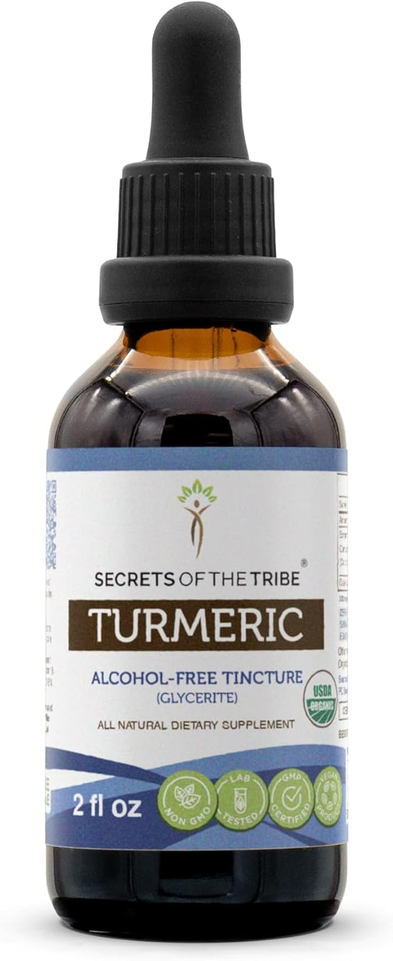 Turmeric USDA Organic Tincture | Alcohol-Free Extract, High-Potency Herbal Drops, Healthy Joints | Made from 100% Certified Organic Turmeric (Curcuma Longa) Dried Root (4 Oz) TLBH