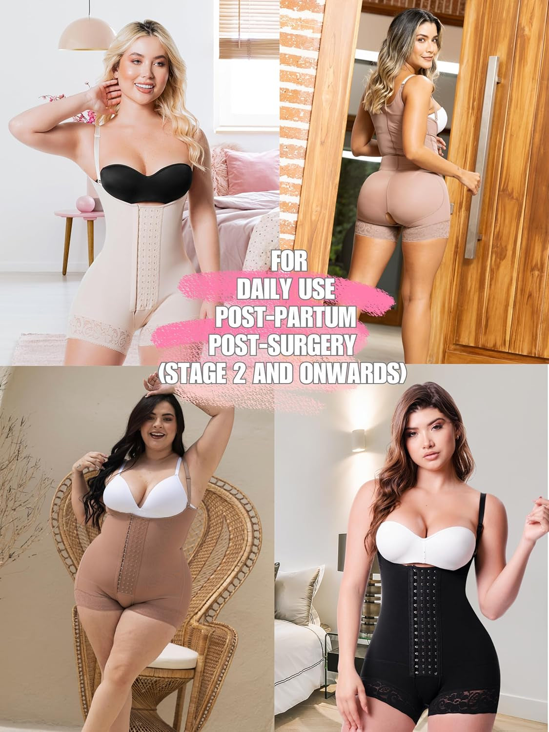 S66 Stage 2 Faja Post Surgery Tummy Tuck BBL Lipo Compression Garment for Women