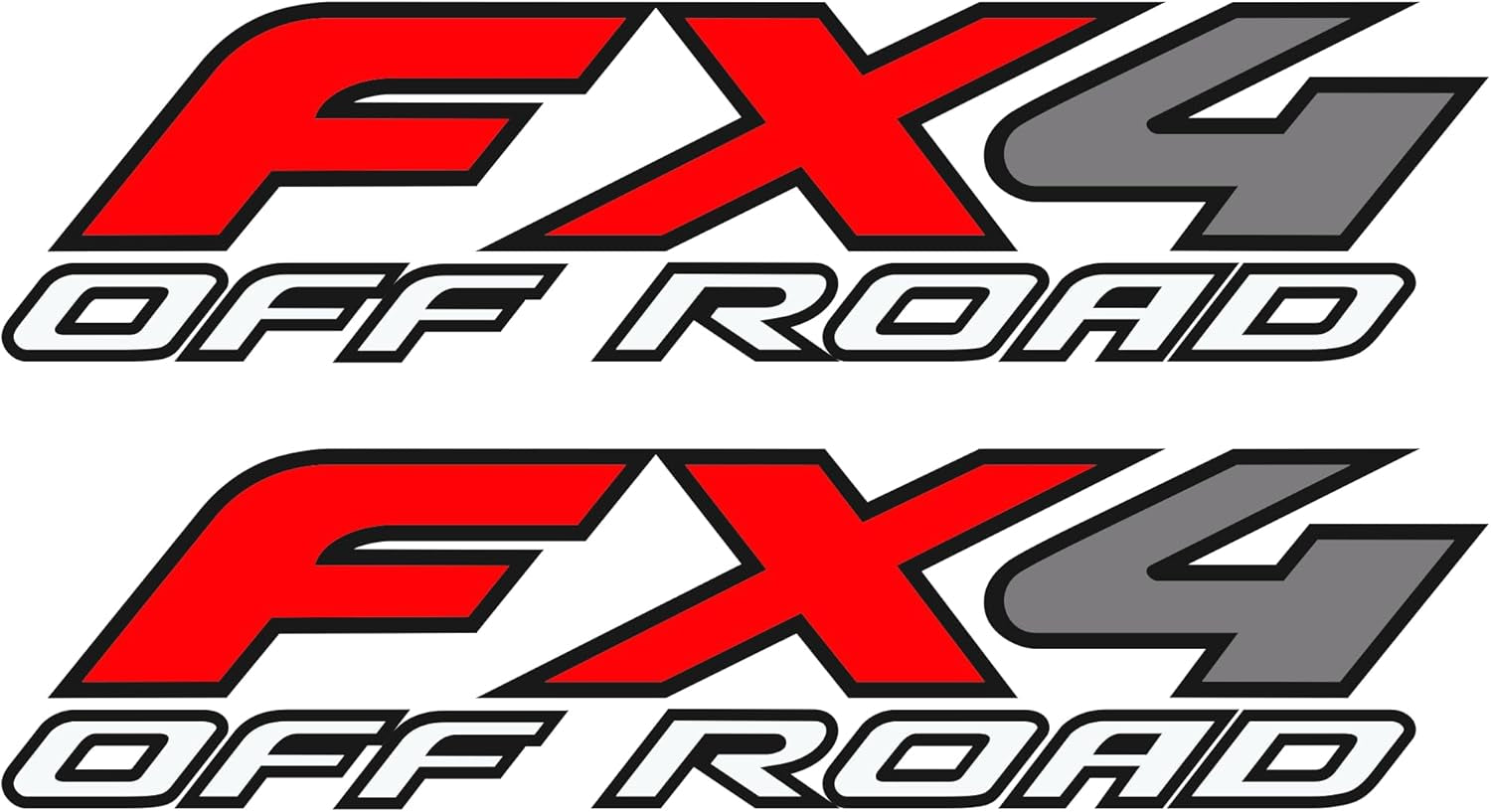 2X  FX4 Off-Road Decals Kit, Compatible with Ford F150 F250 F350 F Truck (1997-2010), Bed Side Replacement Stickers (Premium Series (Metallic Finish))