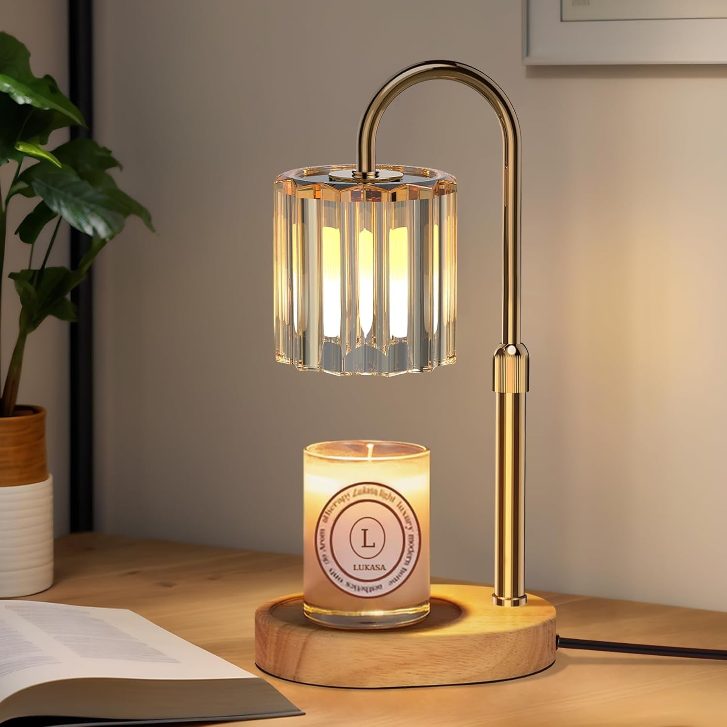 Candle Warmer Lamp, with Timer and Dimmer, Adjustable Height, Gifts for Women Mom, House Warming Gifts New Home Decor, Wax Melt Warmer for Scented Jar Candles, with 2 Bulbs