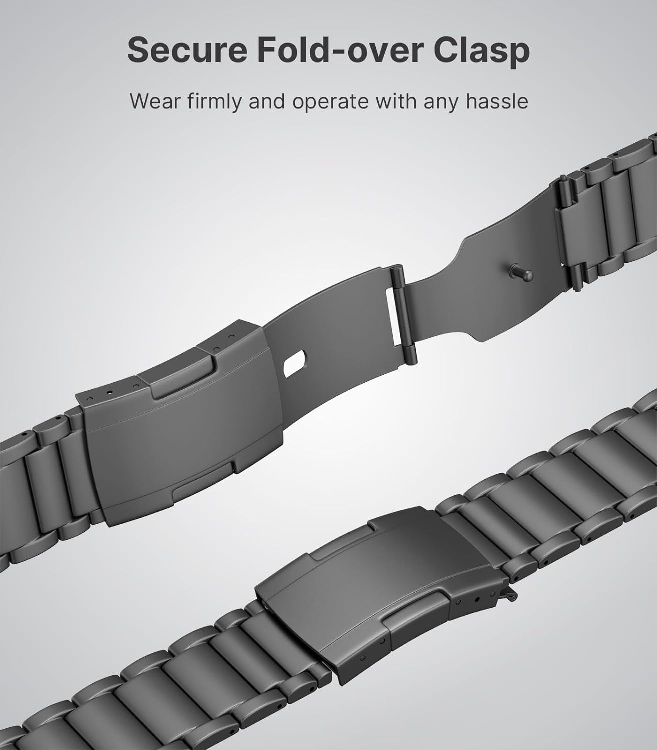 Titanium Band Compatible with Apple Watch Band 49Mm 45Mm 44Mm 42Mm Iwatch Ultra2 Ultra SE 2 SE Series 9 8 7 6 5 4 3 2 1, Titanium Replacement Watch Band with Folding Clasp, Gray