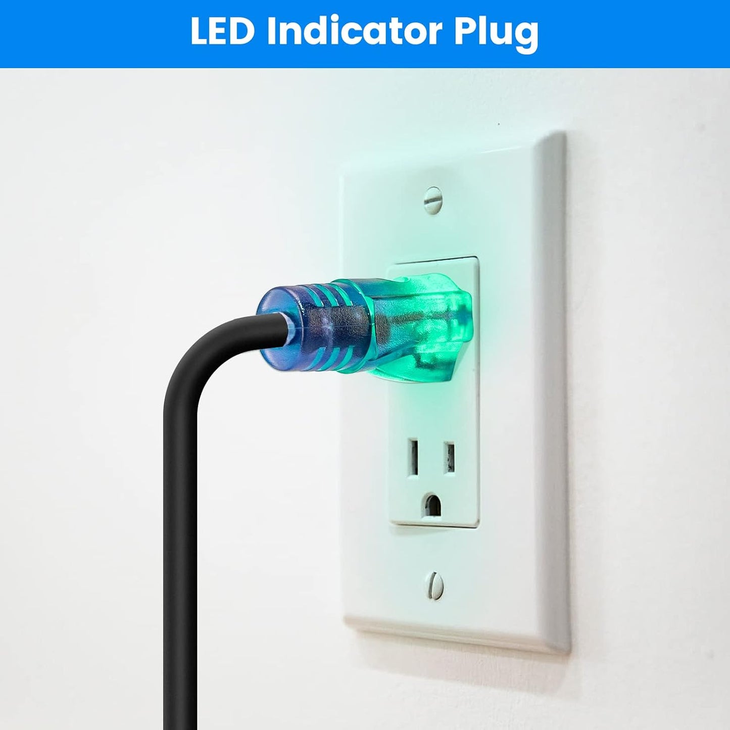 Self Regulating Water Pipe Heating Cable Kit with LED Indicator Plug, Suitable for All Types of Self-Regulating Heating Cables up to 600W