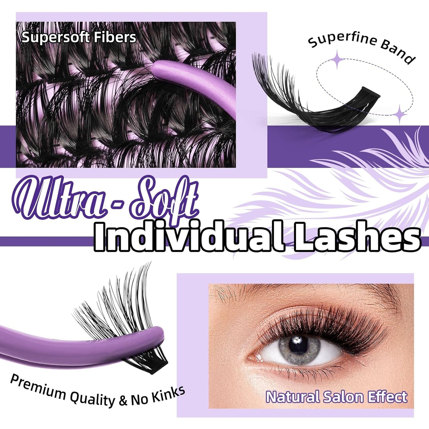 Lash Clusters Kit 280PCS Lash Clusters 70D+90D Lash Extension Kit 10-18MIX Eyelash Extension Kit Ultra - Soft Volume Individual Lashes Kit D Curl Lashes Extension Kit(70+90D-D-10-18)