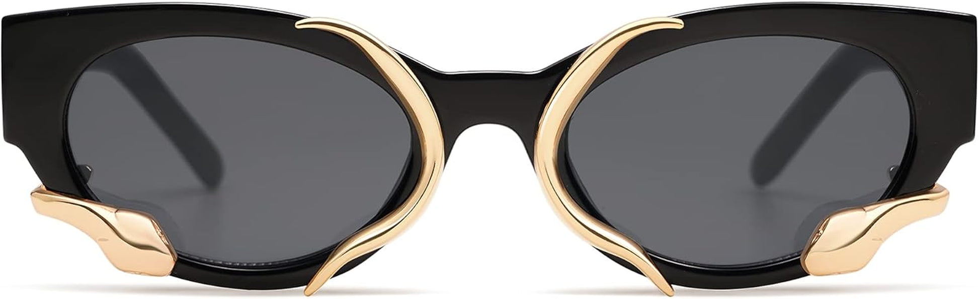 Trendy Sunglasses for Women Men Vintage Narrow Cateye Metal Snake Sunnie Y2K Accessories AP3621