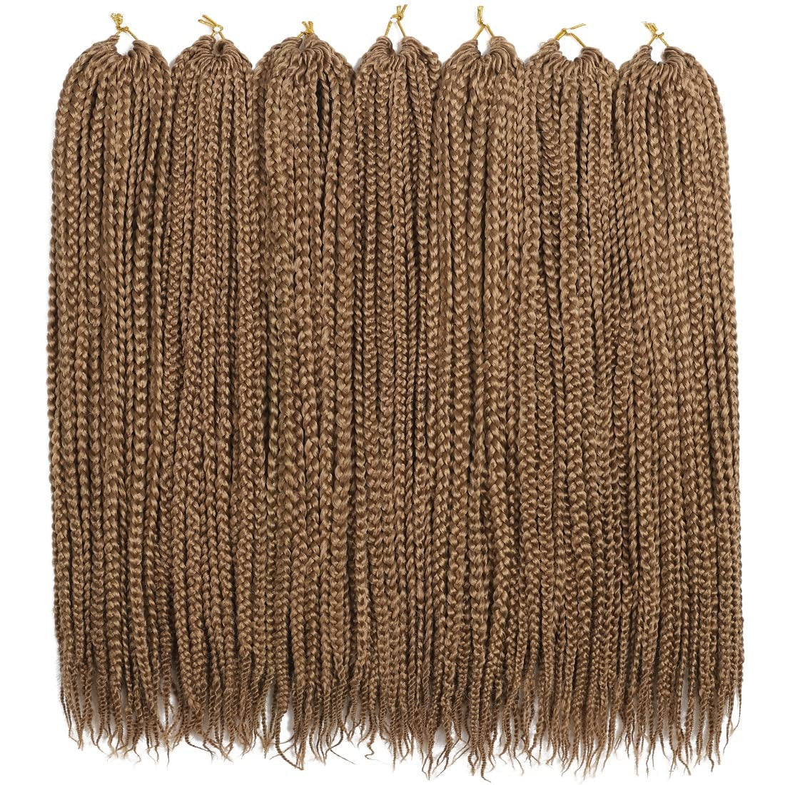 Crochet Box Braids Hair Pre Looped Goddess Box Braids Crochet Braiding Hair 7 Packs Crochet Box Braids 3X Box Braids Crochet Hair (18 Inch, #27)