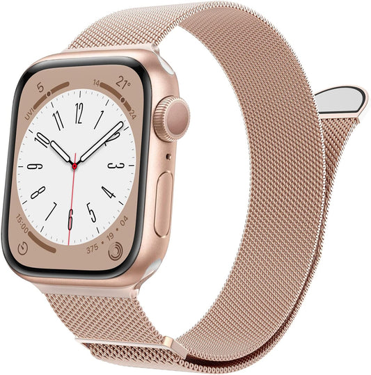 for Apple Watch Band Series Ultra 8 7 6 5 4 3 2 1 SE 38Mm 40Mm 41Mm 42Mm 44Mm 45Mm 49Mm Women and Men, Stainless Steel Mesh Loop Magnetic Clasp Replacement for Iwatch Bands