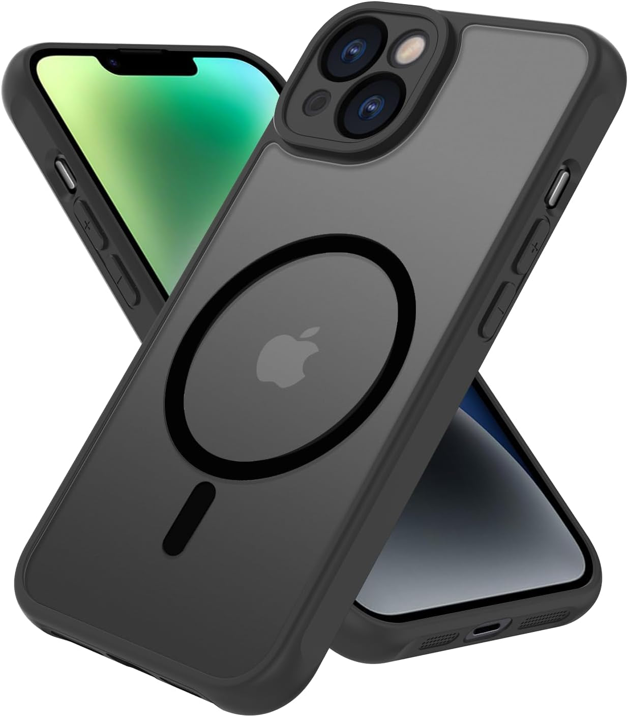 2025 New Magnetic for Iphone 16E Case,Compatible with Magsafe,Military Grade Drop Tested, Shockproof Matte Translucent Hard Back Slim Protective Case.Black Magnetic Circle.
