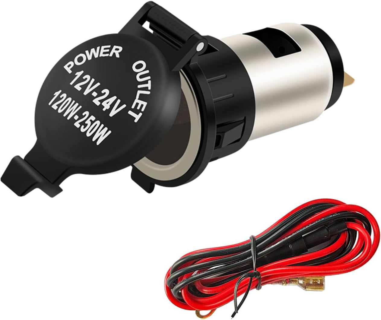 Car Cigarette Lighter Socket, 12V Waterproof Auto Cigarette Lighter Adapter with Extension Cable, Vehicle Lighter Power Outlet Socket Replacement, Car Accessories for Truck SUV TRUCK DRIVER