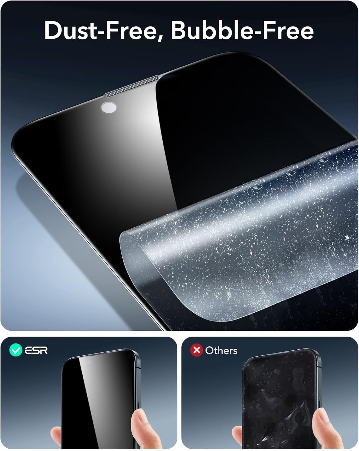 3 Pack 9H+ Glass for Iphone 16E/Iphone SE 4/Iphone 14/Iphone 13/Iphone 13 Pro Privacy Screen Protector, [Military Grade Shatterproof & Longest Durable] Armorite Tempered Glass with Ultrafit Tray
