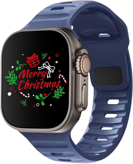 Outdoor Sports Bands Compatible with Apple Watch Ultra Band 42-49Mm, Soft Silicone Waterproof Bands Compatible with Iwatch Apple Watch Series Ultra 9 8 7 6 SE Women'S Men'S