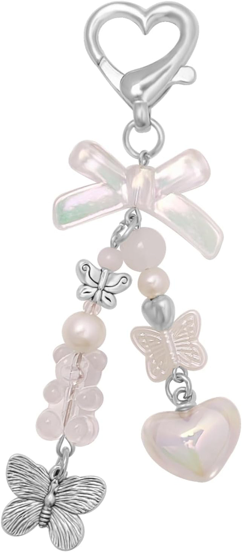 Aesthetic Y2K Keychains Cute Butterfly Star Strawberry Bear Guitar Keychains Charms for Women Bag Purse Gifts