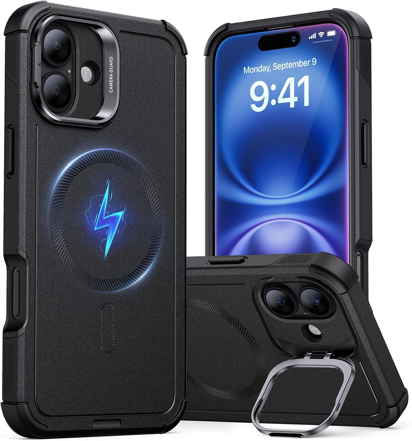 for Iphone 16E Case, 23 Ft Military-Grade Drop Protection, Heavy Duty Magnetic Phone Case, Compatible with Magsafe Accessories, Cyber Series, Red