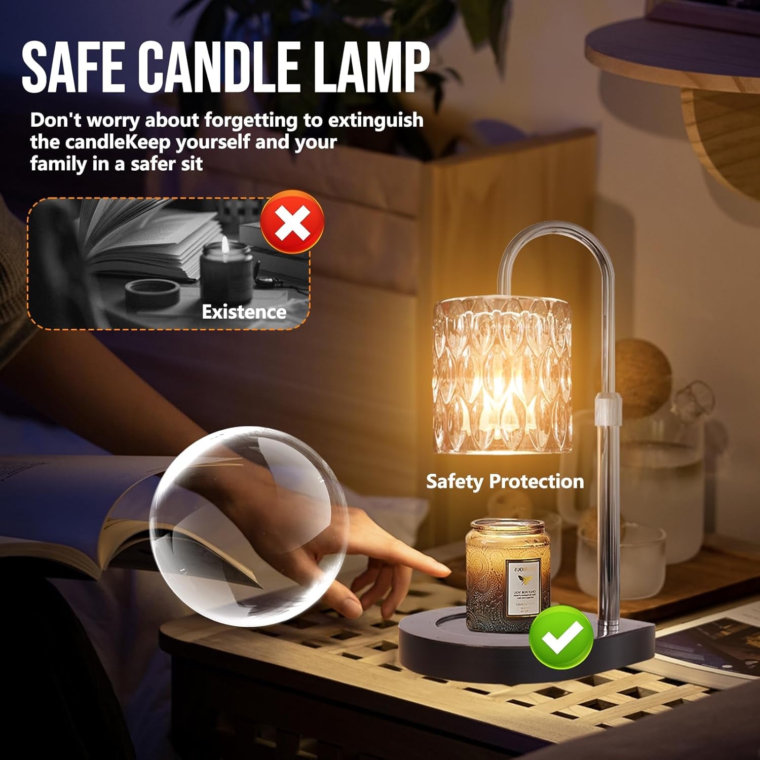 Fragrance Candle Warmer Lamp，Electric Candle Warmer with Timer & Dimmer，Mom Christmas Birthday Gifts for Women, House Warming Gifts New Home Bedroom Decor